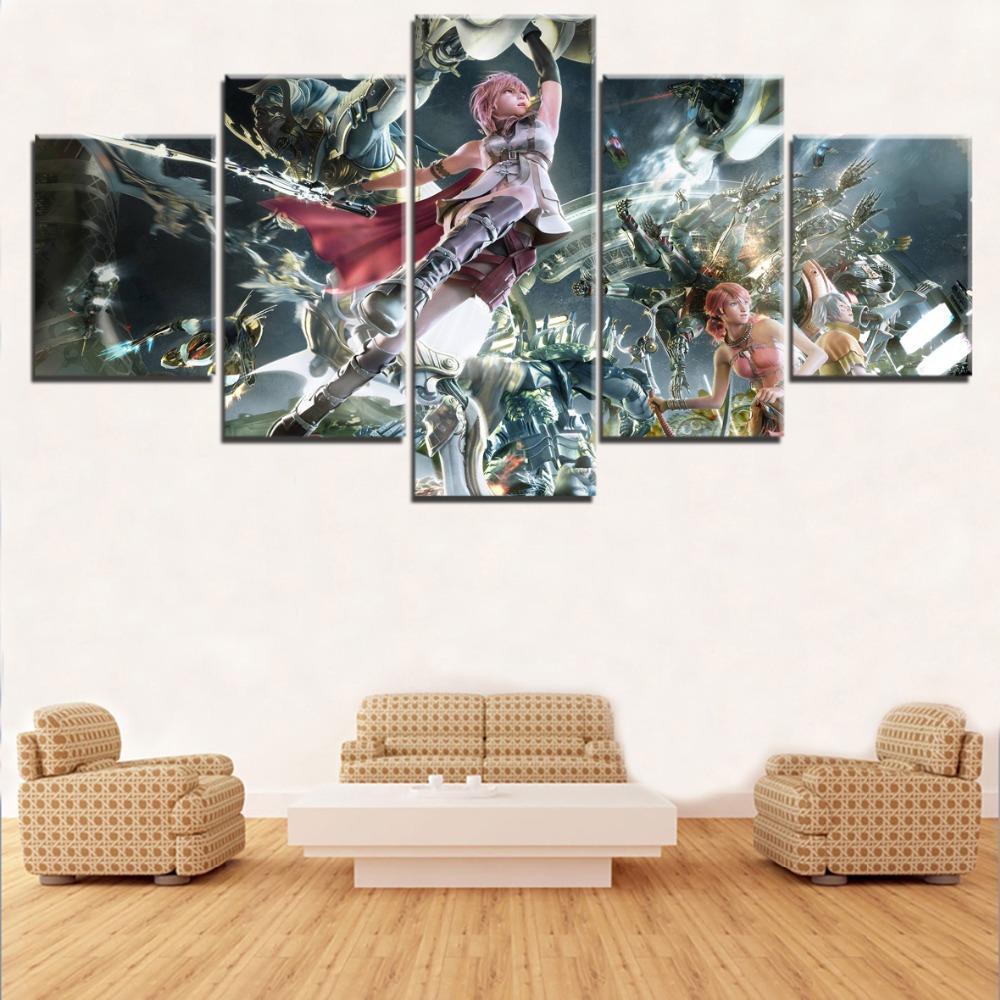 Final Fantasy XIII Lightning Poster 1 Gaming Canvas Wall Art