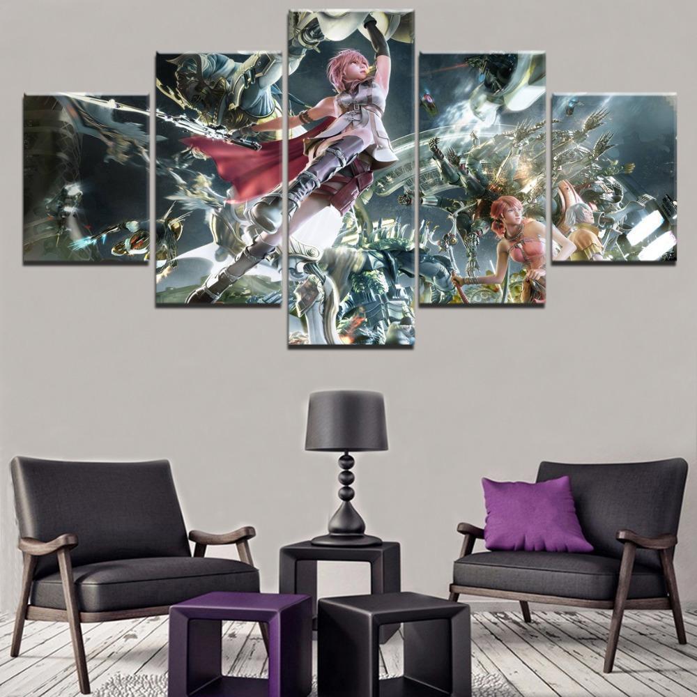 Final Fantasy XIII Lightning Poster 1 Gaming Canvas Wall Art