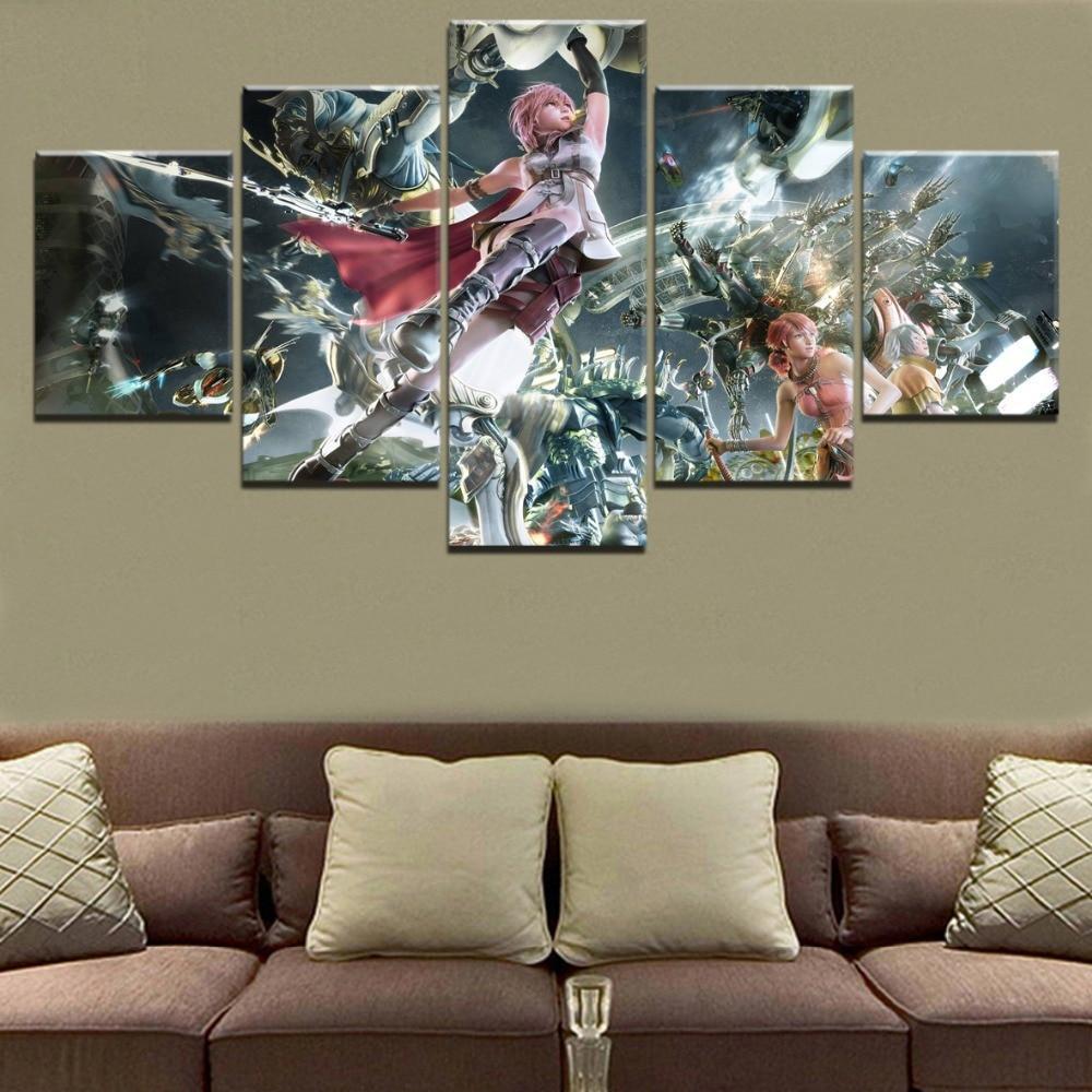 Final Fantasy XIII Lightning Poster 1 Gaming Canvas Wall Art
