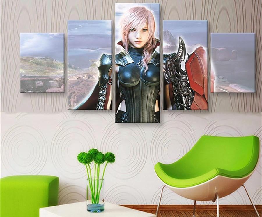 Final Fantasy XIII Lightning Poster 2 Gaming Canvas Wall Art