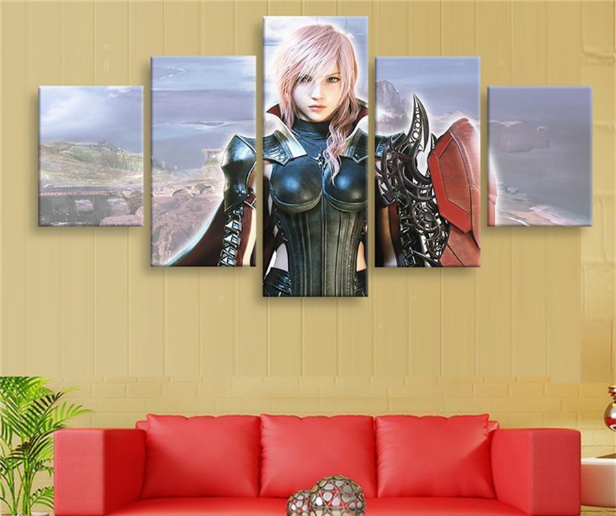 Final Fantasy XIII Lightning Poster 2 Gaming Canvas Wall Art