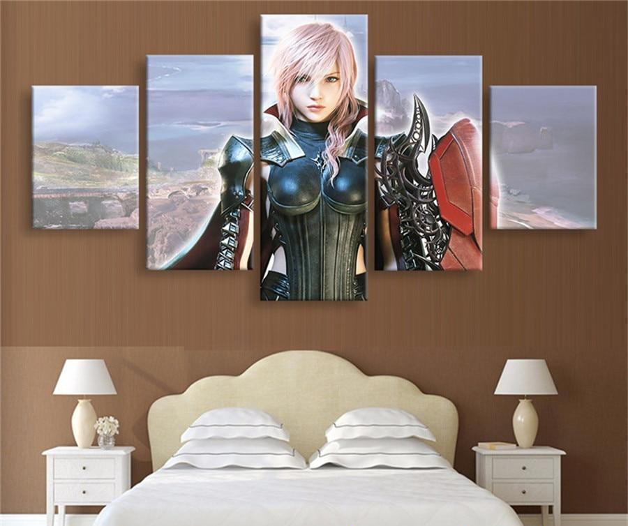 Final Fantasy XIII Lightning Poster 2 Gaming Canvas Wall Art