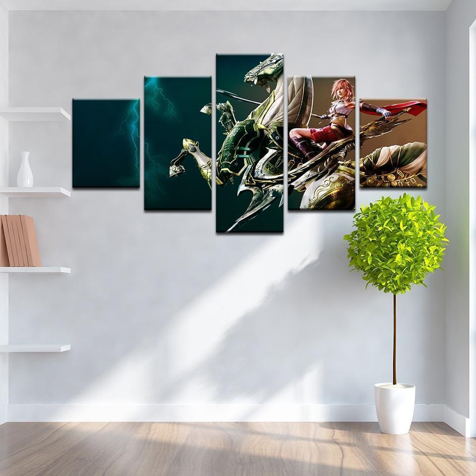 Final Fantasy XIII Lightning Poster 3 Gaming Canvas Wall Art