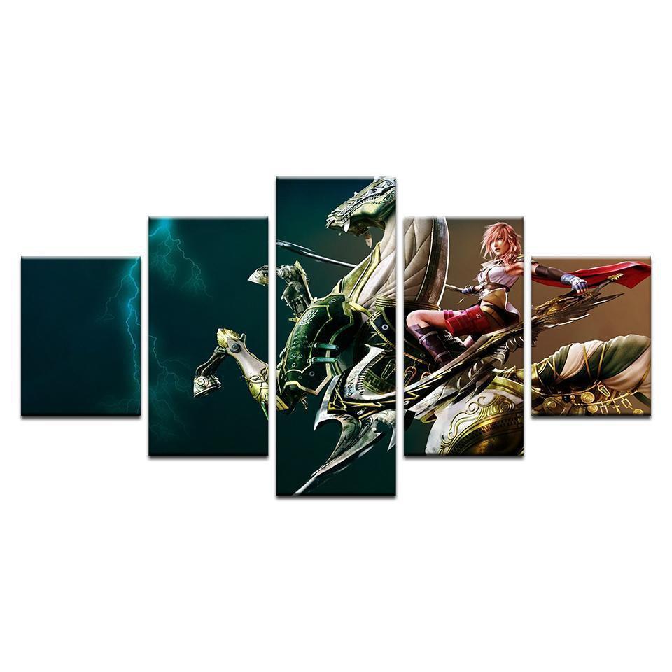 Final Fantasy XIII Lightning Poster 3 Gaming Canvas Wall Art