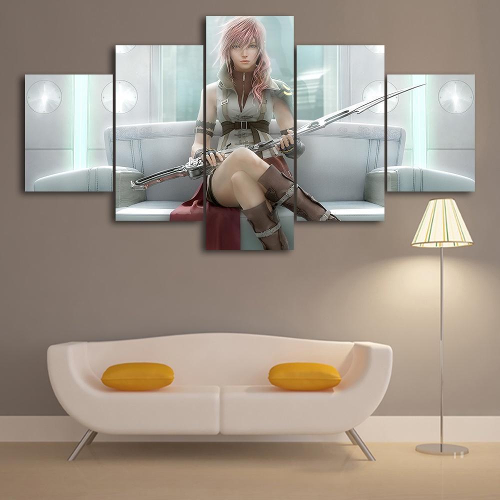 Final Fantasy XIII Lightning Poster 5 Gaming Canvas Wall Art