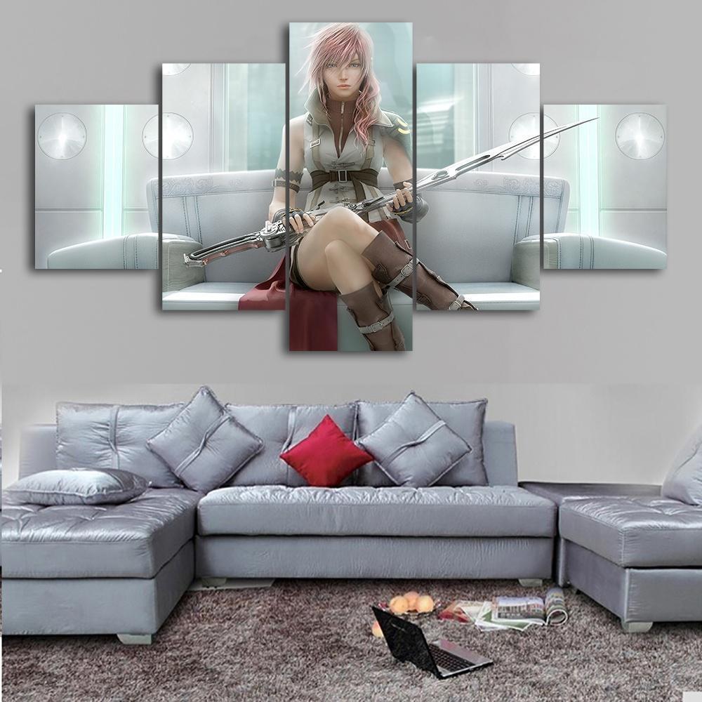 Final Fantasy XIII Lightning Poster 5 Gaming Canvas Wall Art