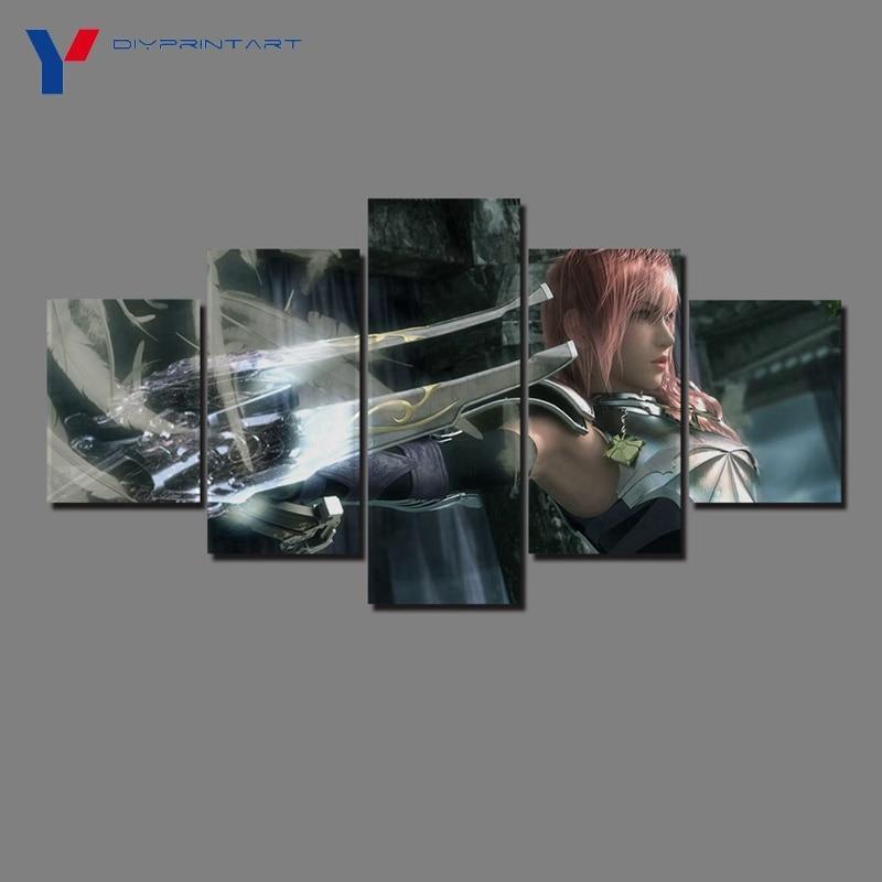 Final Fantasy XIII Lightning Poster 6 Gaming Canvas Wall Art