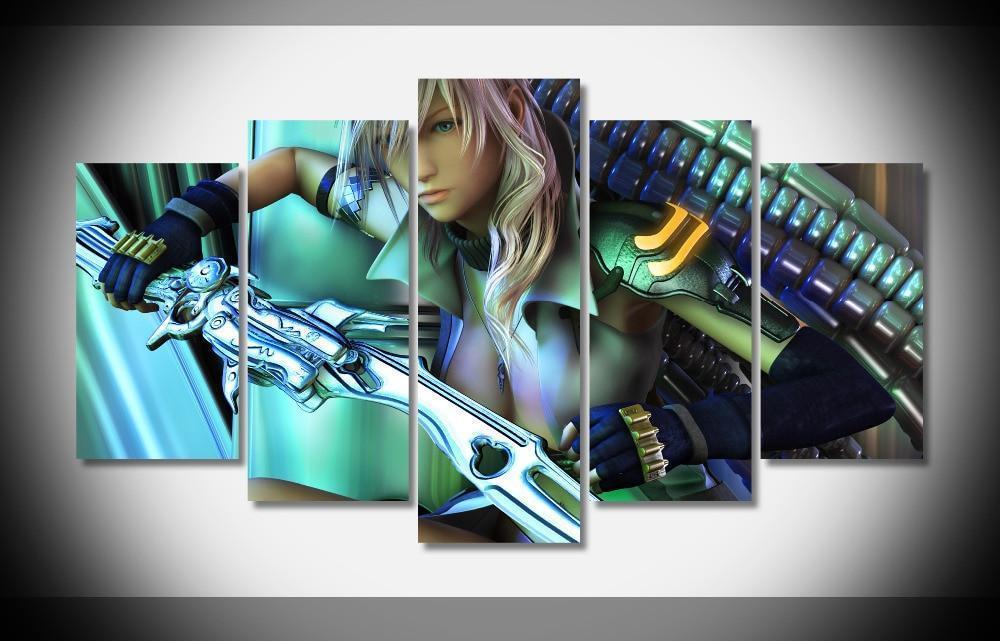 Final Fantasy XIII Lightning Poster 7 Gaming Canvas Wall Art