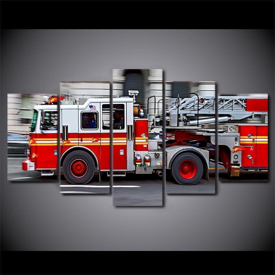 Fire Engine Car &amp;amp; Motor Canvas Wall Art