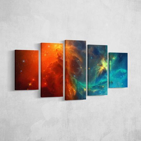 Fire &amp;amp; Ice Nebula Space Canvas Wall Art