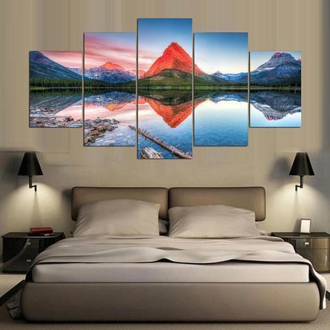 Fire Rock Lake Nature Canvas Wall Art