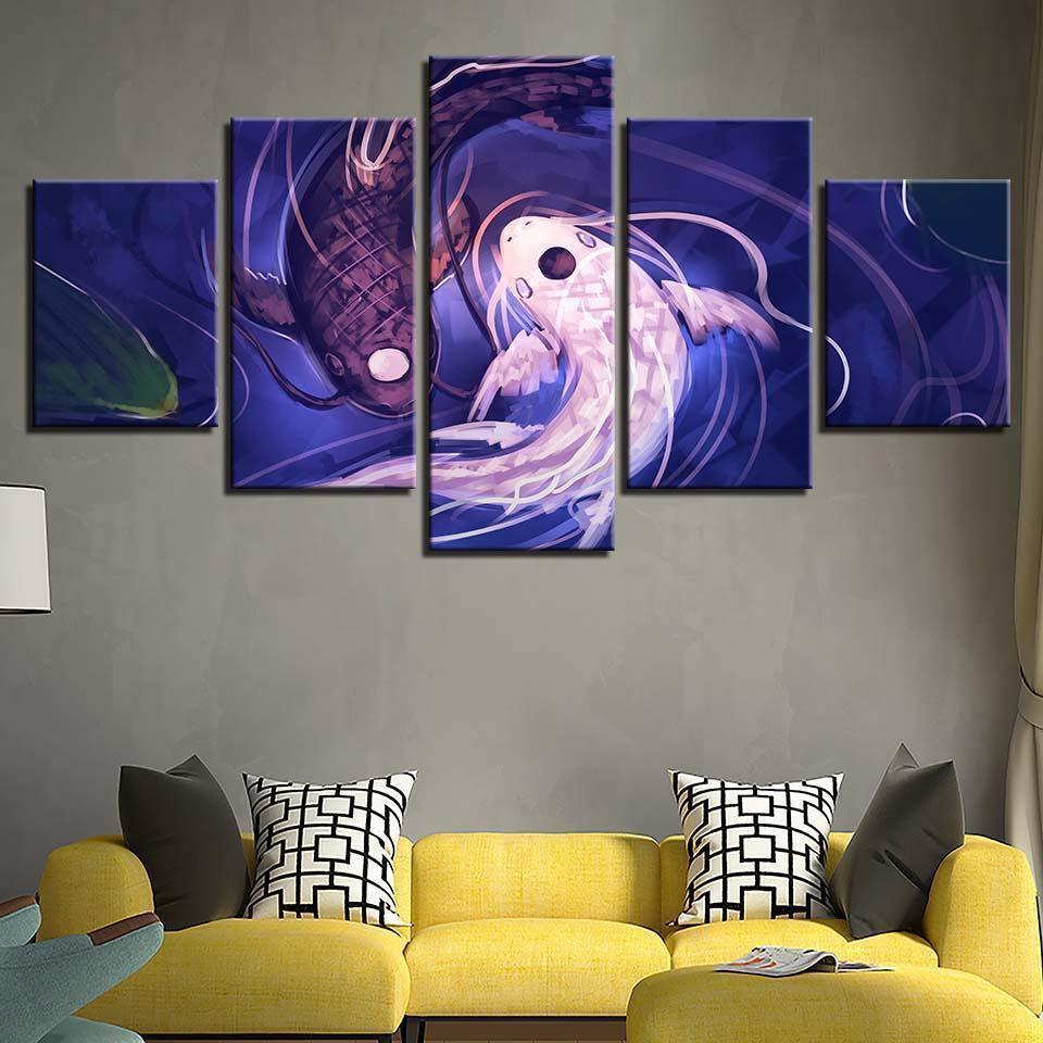 Fish Koi Yin Yang Awesome Revel Abstract Animal Canvas Wall Art