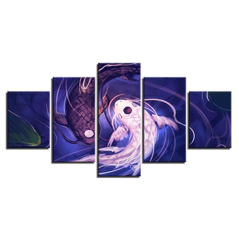 Fish Koi Yin Yang Awesome Revel Abstract Animal Canvas Wall Art