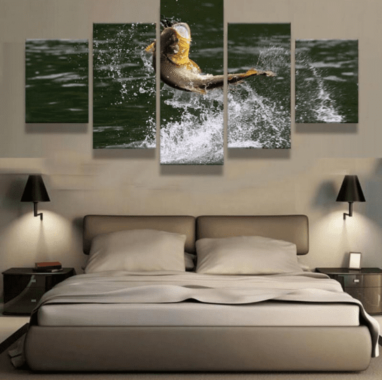 Fish Out Of The Water Fishing Canvas Wall Art