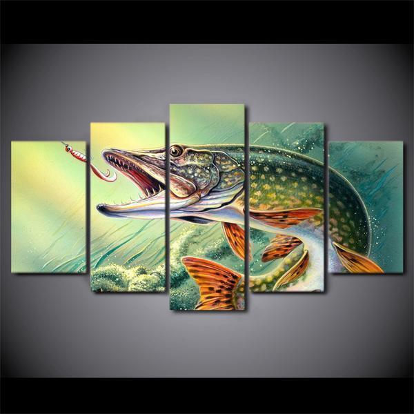 Fishing Abstract Canvas Wall Art