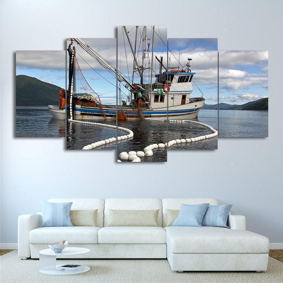 Fishing Boat Sport Canvas Wall Art