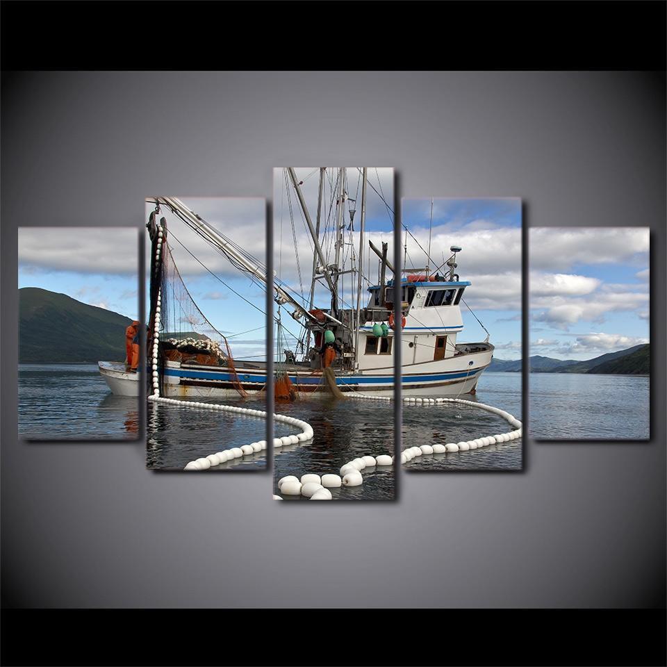 Fishing Boat Sport Canvas Wall Art