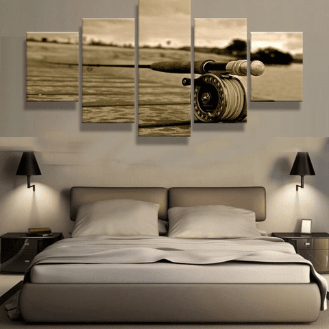 Fishing Rod Fishing Canvas Wall Art