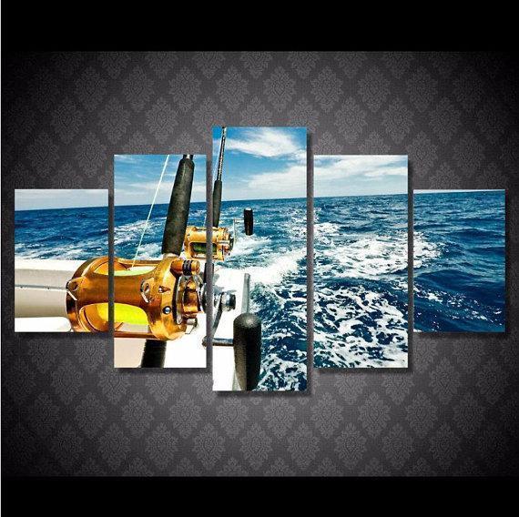 Fishing Time Ocean Fishing Canvas Wall Art