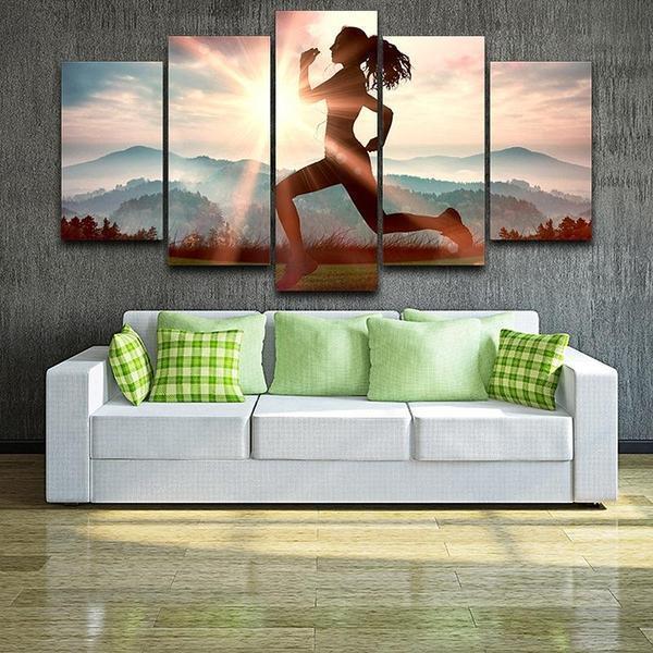 Fitness Run Sunshine Workout &amp;amp; Fitness Canvas Wall Art
