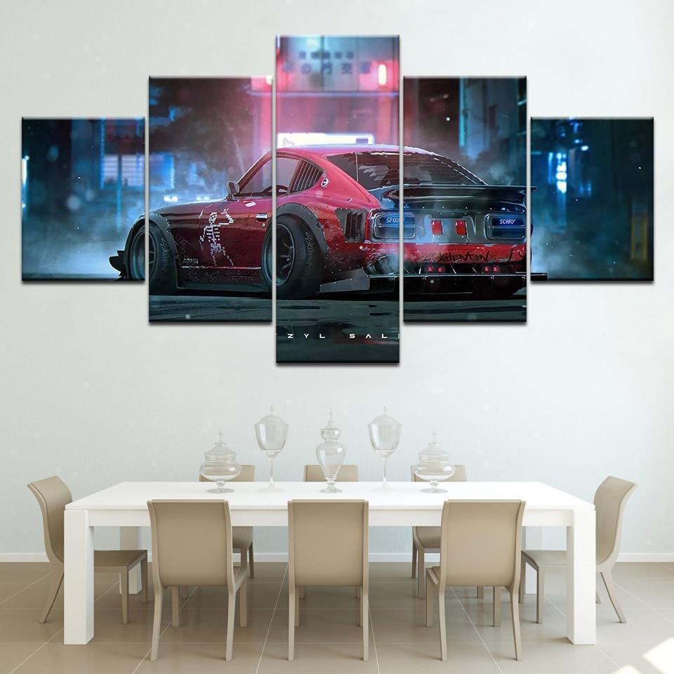 Flashy Cool Red Sports Car &amp;amp; Motor Canvas Wall Art