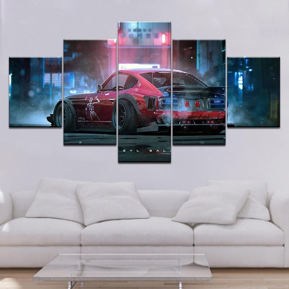Flashy Cool Red Sports Car &amp;amp; Motor Canvas Wall Art