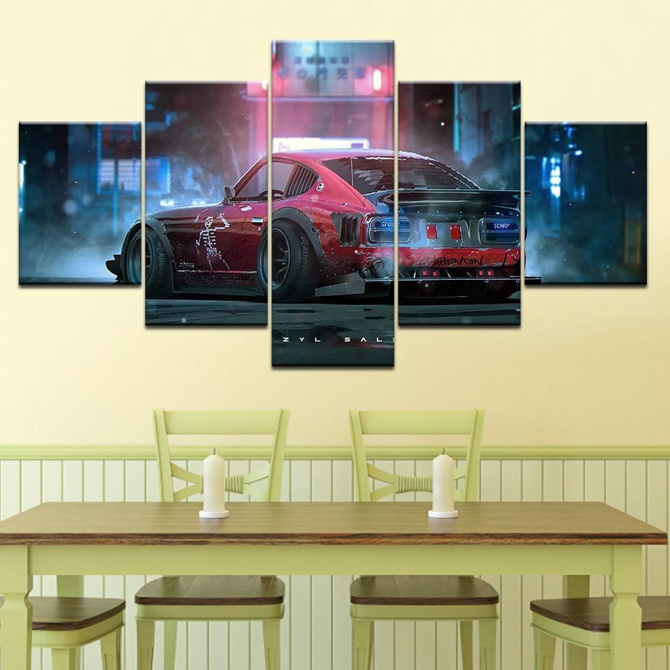 Flashy Cool Red Sports Car &amp;amp; Motor Canvas Wall Art