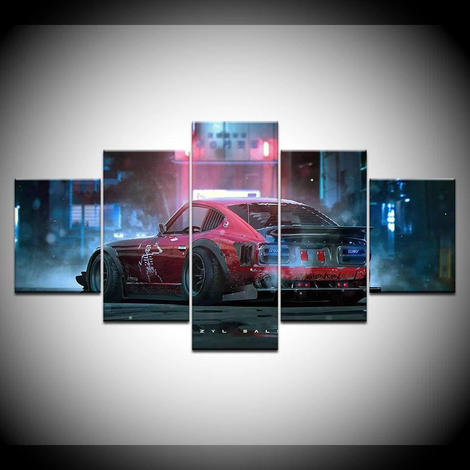 Flashy Cool Red Sports Car &amp;amp; Motor Canvas Wall Art