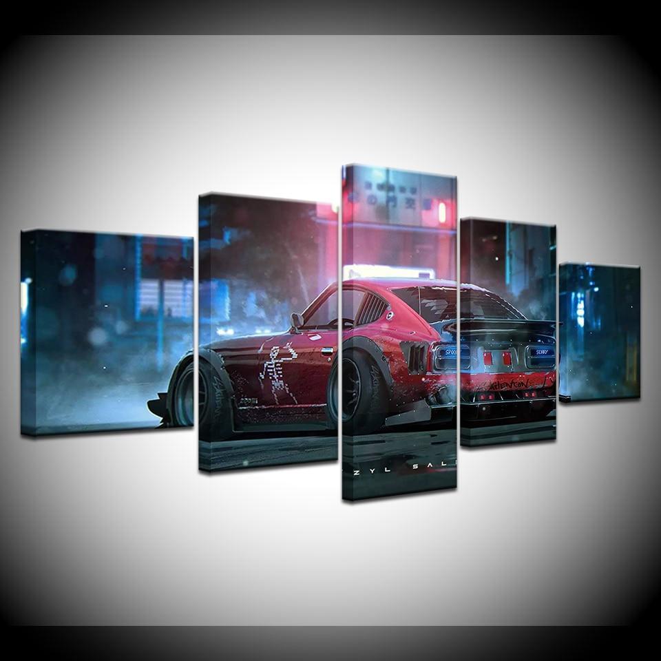 Flashy Cool Red Sports Car &amp;amp; Motor Canvas Wall Art