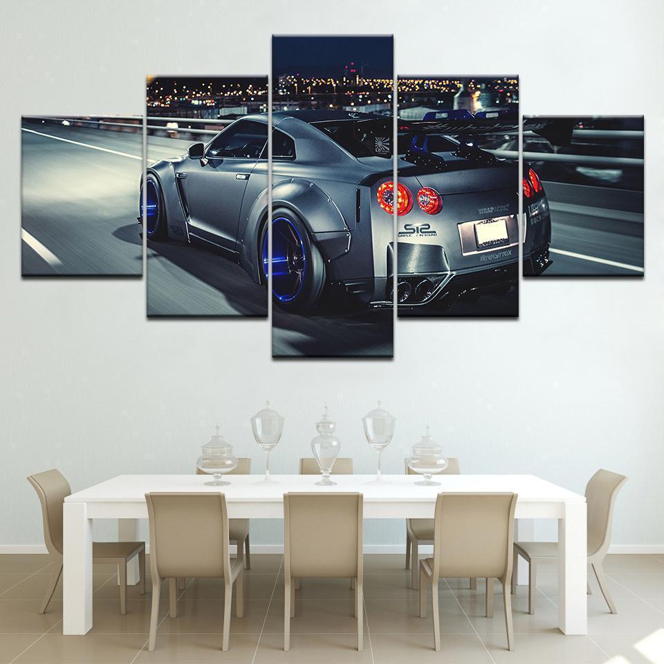 Flashy Nissan GTR Sports Car &amp;amp; Motor Canvas Wall Art