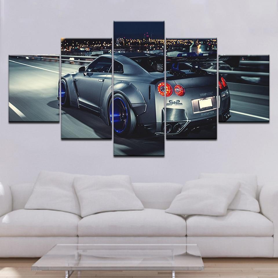 Flashy Nissan GTR Sports Car &amp;amp; Motor Canvas Wall Art