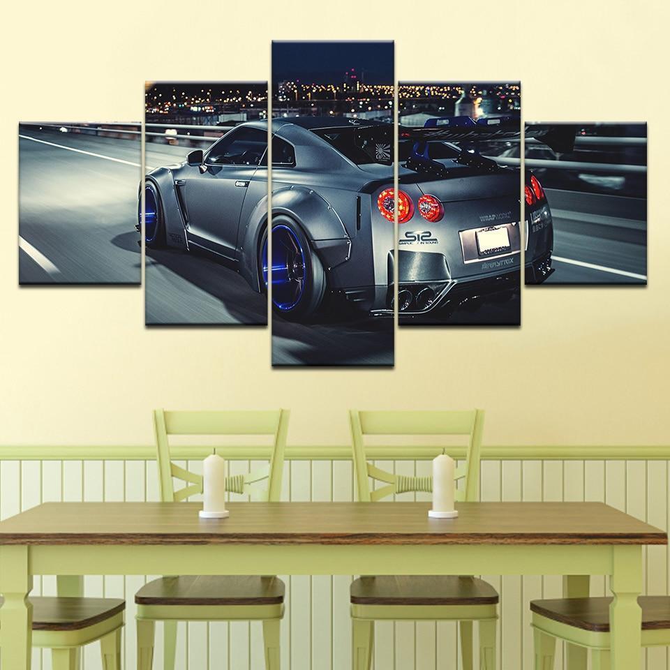 Flashy Nissan GTR Sports Car &amp;amp; Motor Canvas Wall Art