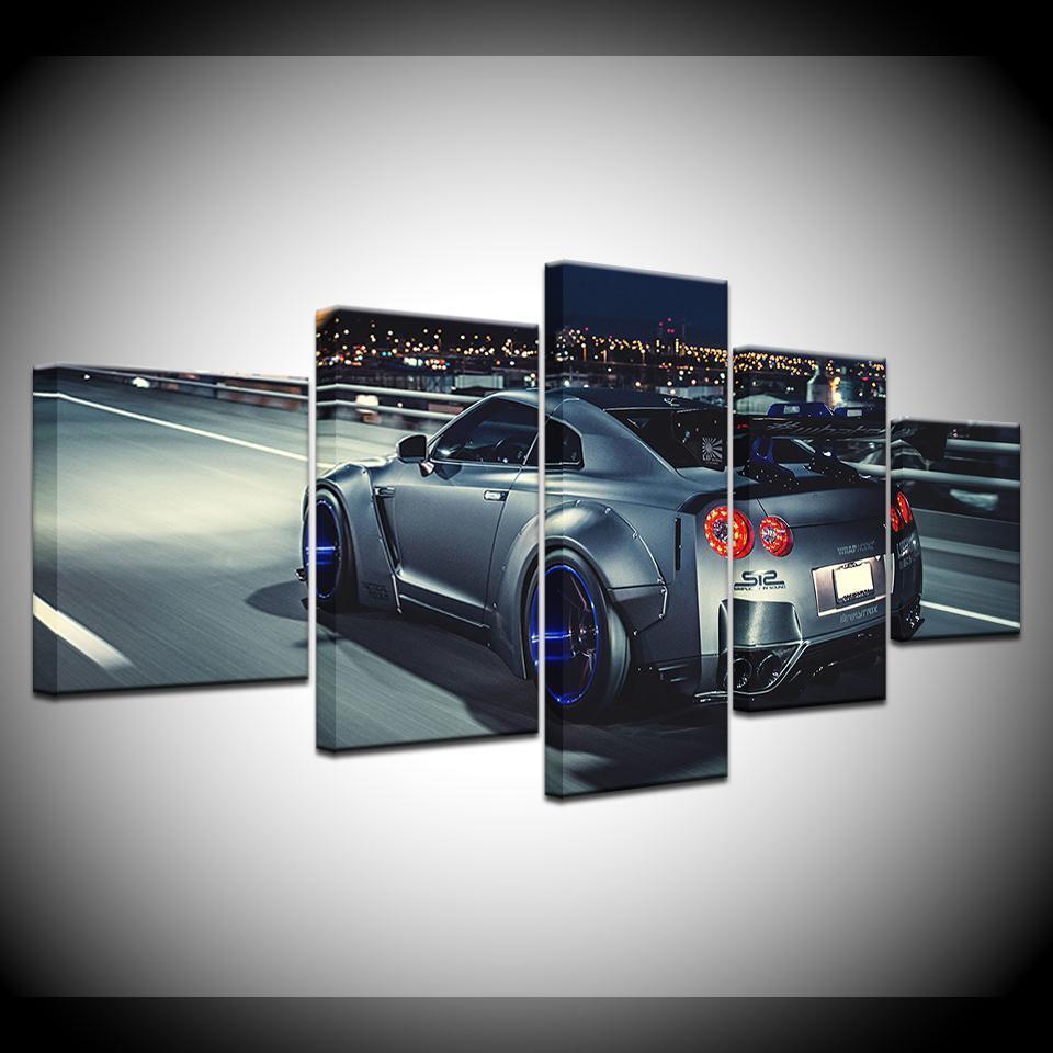 Flashy Nissan GTR Sports Car &amp;amp; Motor Canvas Wall Art