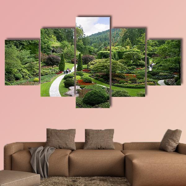 Floral Display In Butchart Gardens Nature Canvas Wall Art