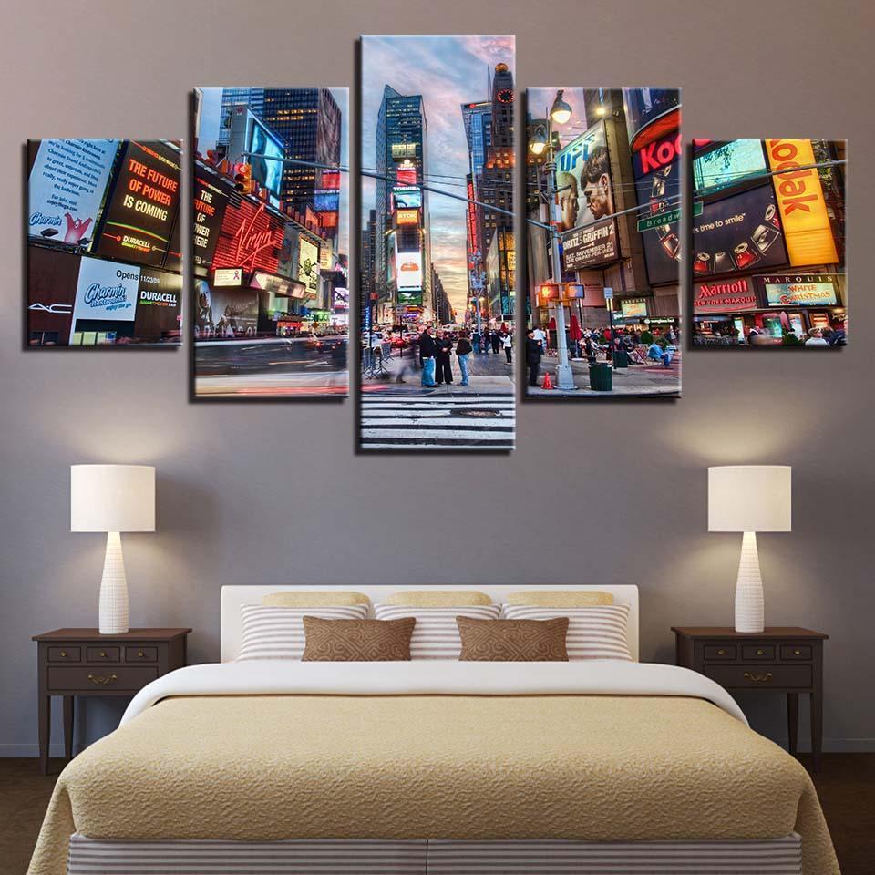 Flourishing Times Square New York City Streets Nature Canvas Wall Art