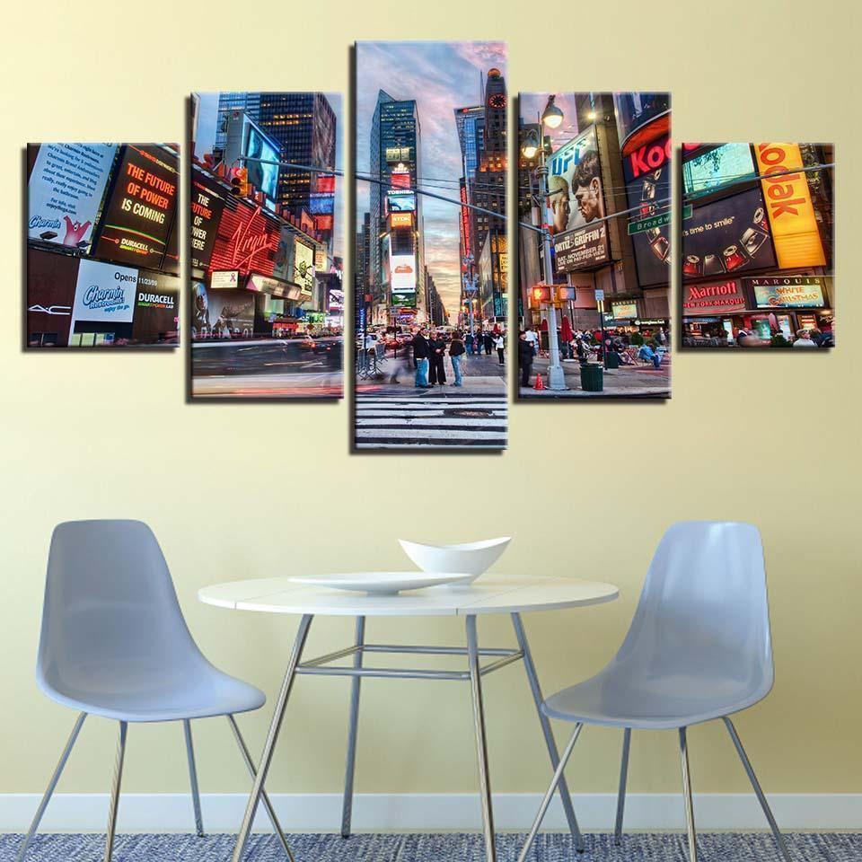 Flourishing Times Square New York City Streets Nature Canvas Wall Art