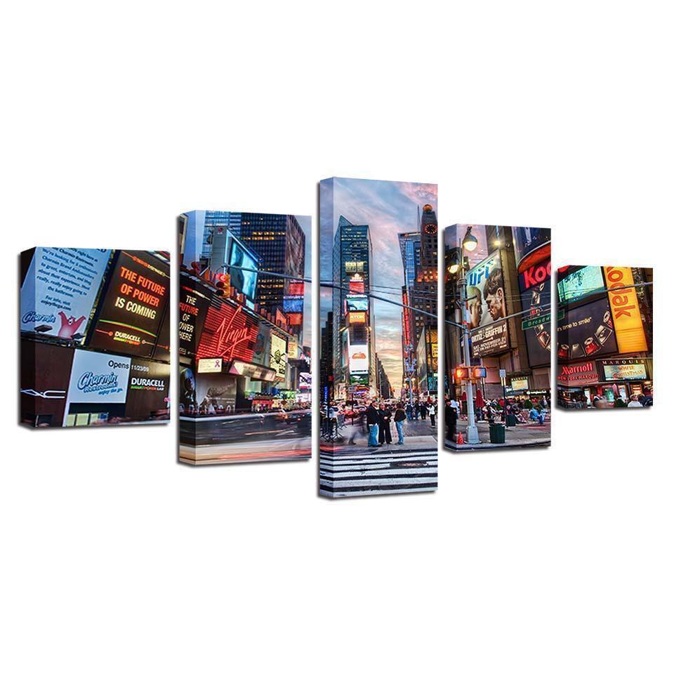 Flourishing Times Square New York City Streets Nature Canvas Wall Art
