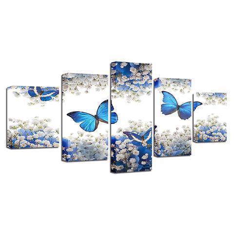 Flower &amp;amp; Butterfly Animal Canvas Wall Art
