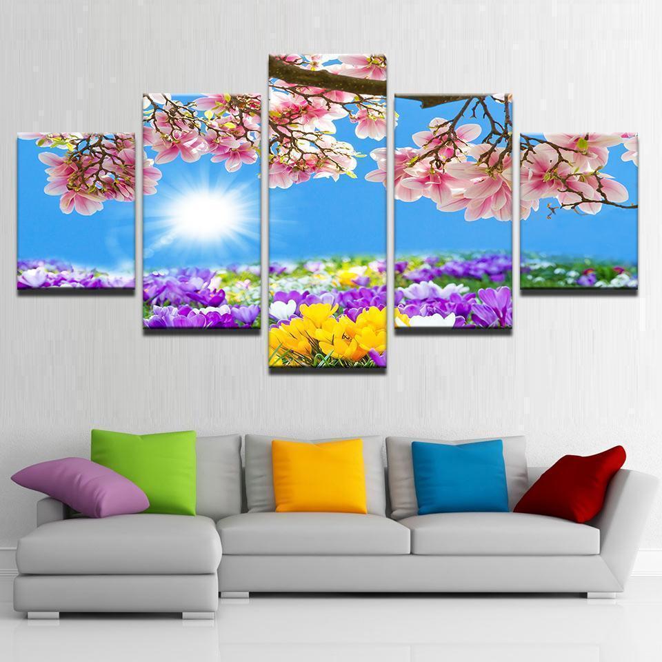 Flower World Howy Flowers Bloom Nature Canvas Wall Art