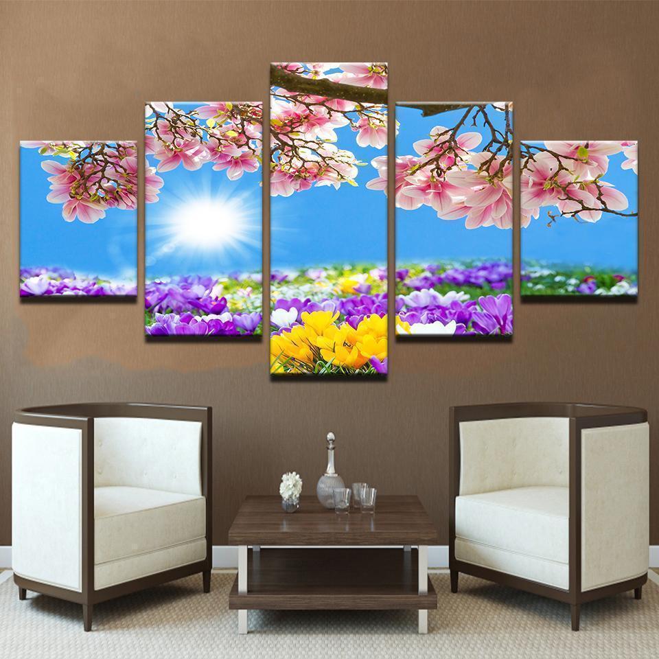 Flower World Howy Flowers Bloom Nature Canvas Wall Art
