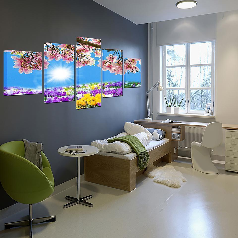 Flower World Howy Flowers Bloom Nature Canvas Wall Art