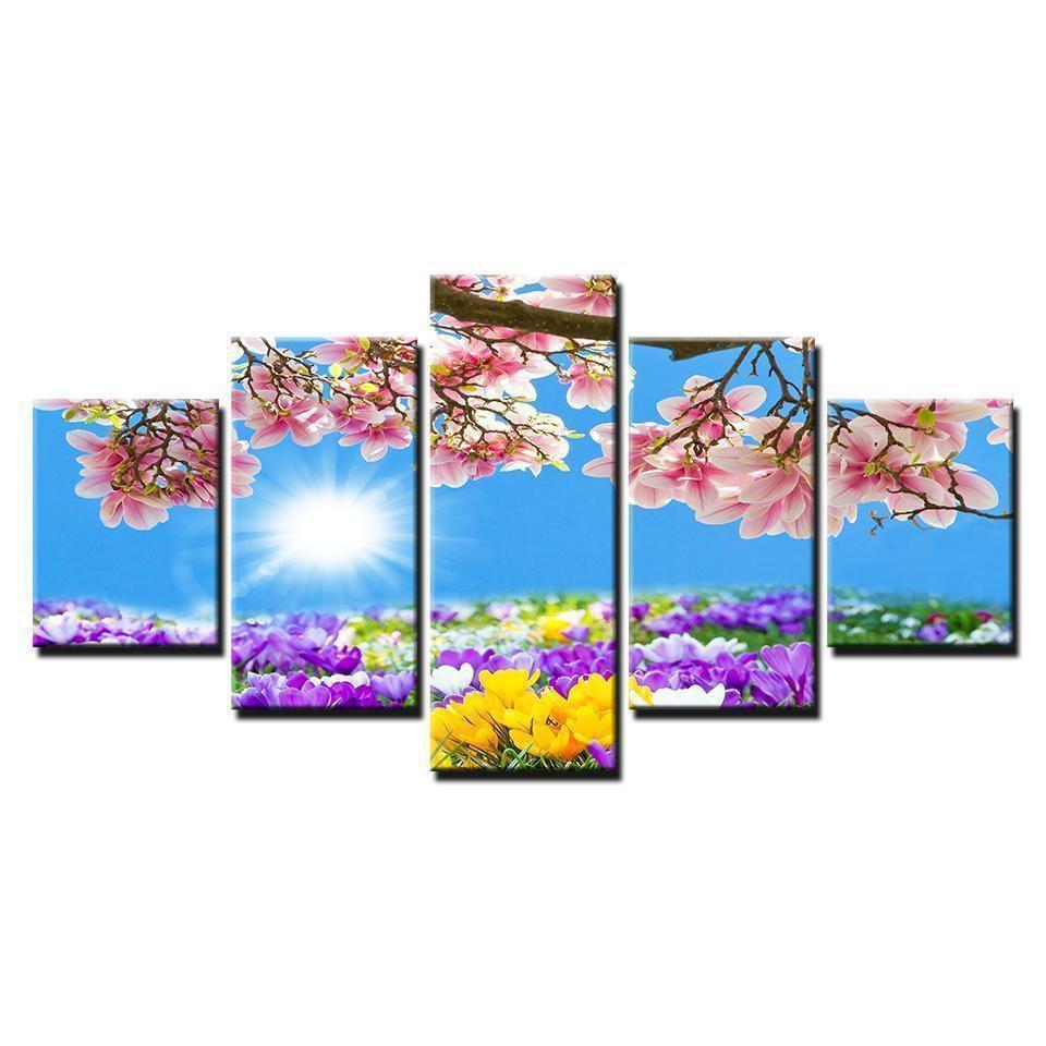 Flower World Howy Flowers Bloom Nature Canvas Wall Art