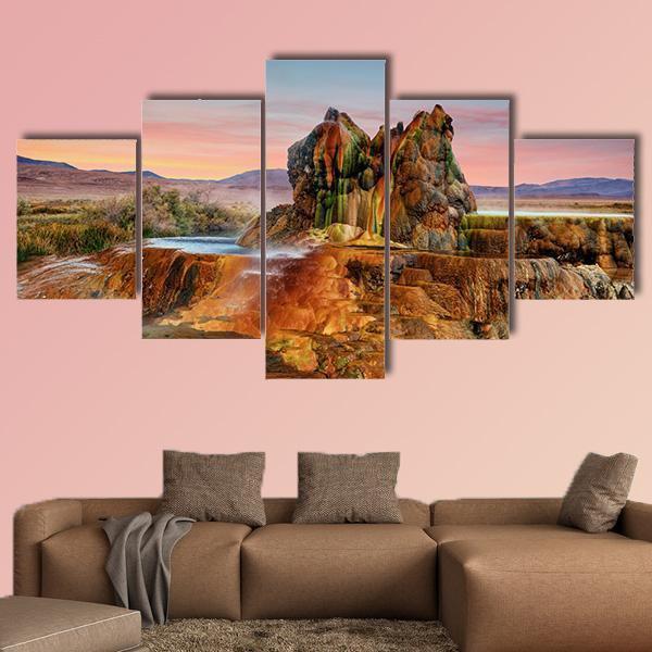 Fly Gyser In Nevada Nature Canvas Wall Art