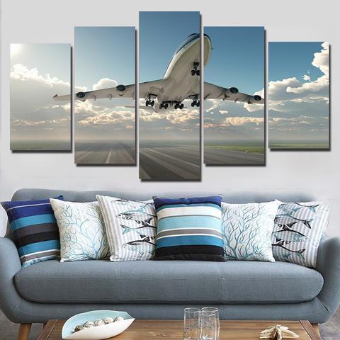 Fly To Sky Airplane Canvas Wall Art