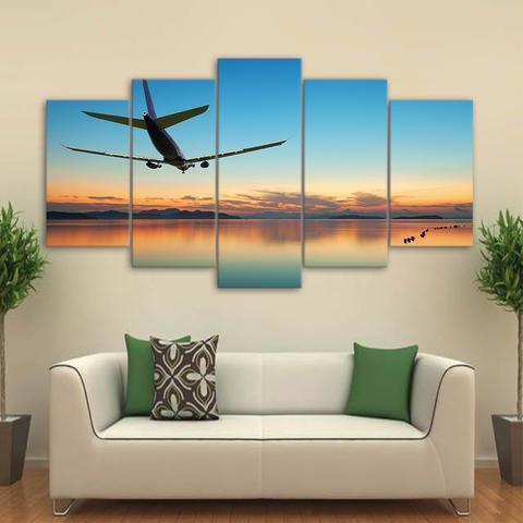 Flying In Camp Sea Airplane Canvas Wall Art