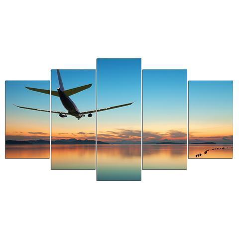Flying In Camp Sea Airplane Canvas Wall Art