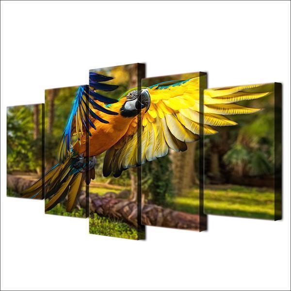 Flying Parrot Animal Canvas Wall Art