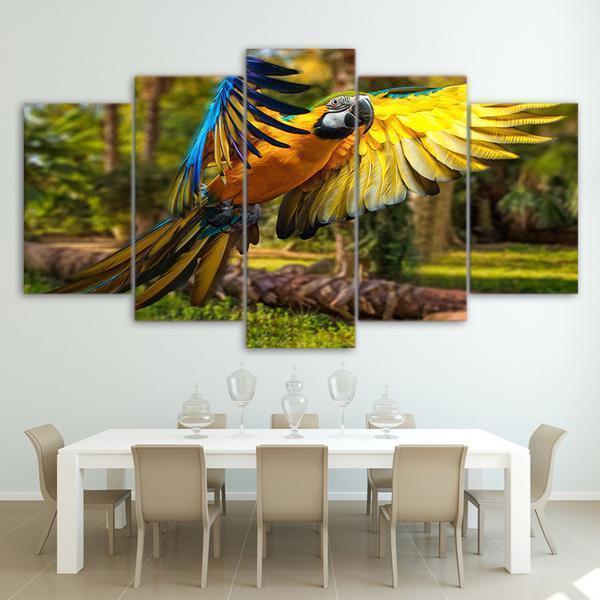 Flying Parrot Animal Canvas Wall Art