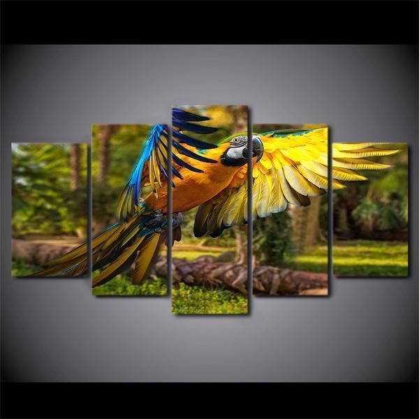 Flying Parrot Animal Canvas Wall Art