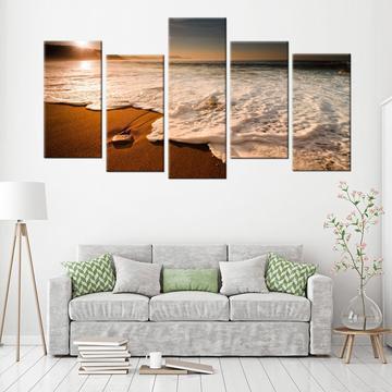 Foamy Beach Ocean Canvas Wall Art